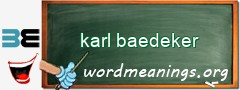 WordMeaning blackboard for karl baedeker